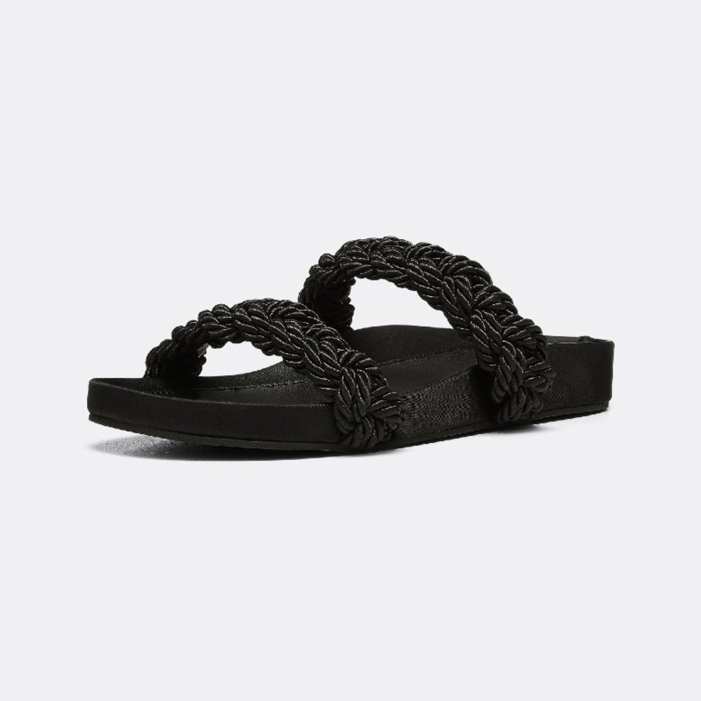 New! Joie Women’s Flat Sandals Black Braided Slip on Size 8 MSRP $248
